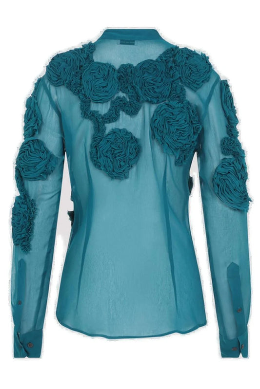 DRIES VAN NOTEN CAMICIA CHOWSA PETROL