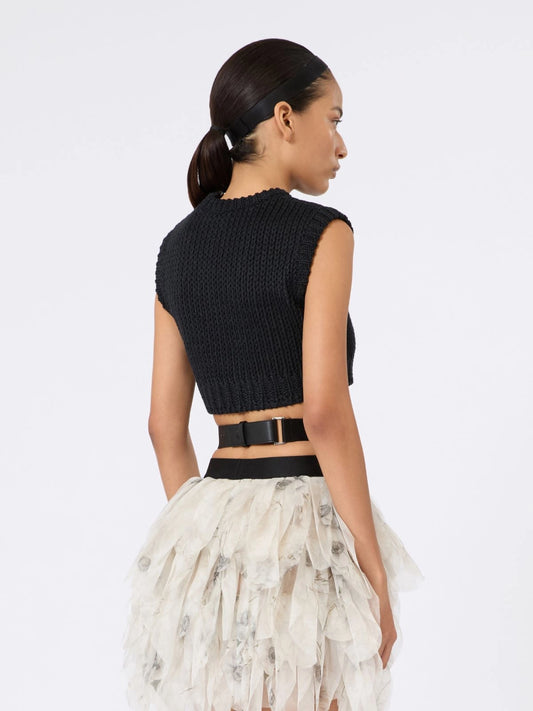 MAX MARA SFILATA MAGLIA VOLTO BLACK