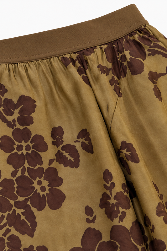UMA WANG PANTALONE FIORI MUSTARD RED