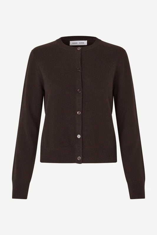SAMSOE SAMSOE CARDIGAN SABOSTON BLACK COFFEE
