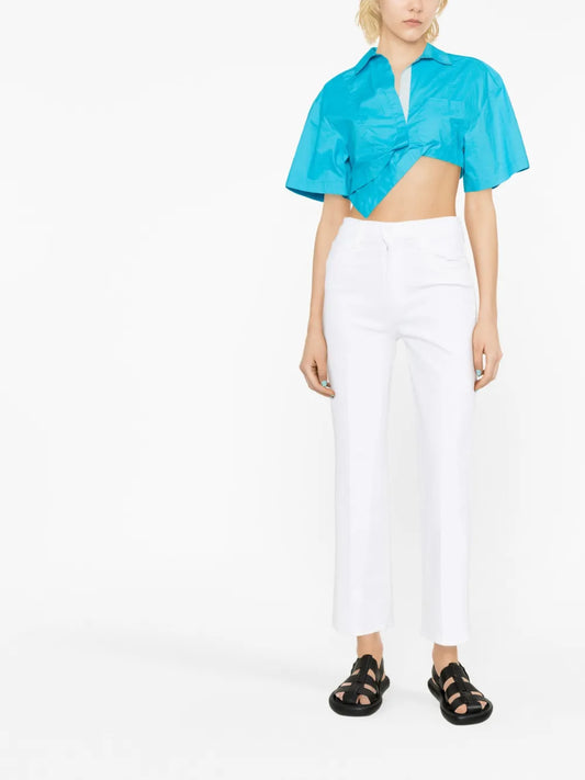 MOTHER JEANS "RAMBLER ZIP" WHITE