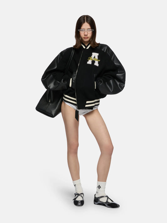 THE ATTICO BOMBER BLACK CON LOGO