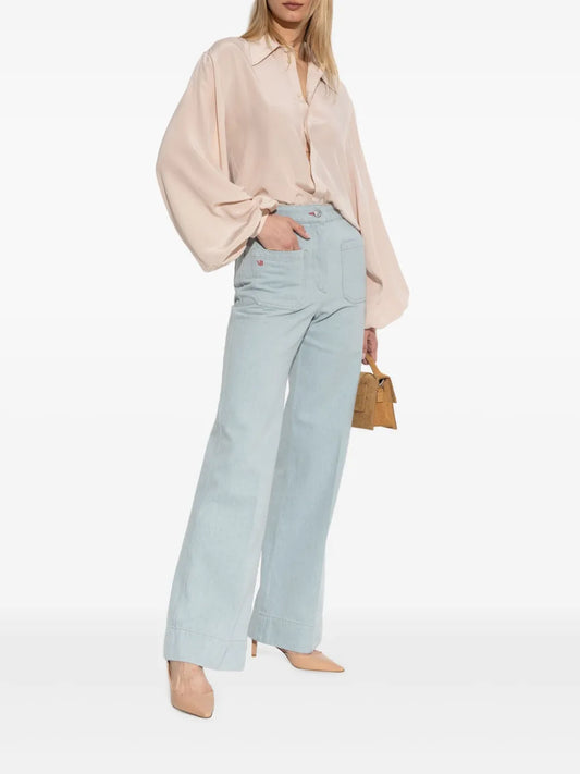 VICTORIA BECKHAM CAMICIA SETA ROSA