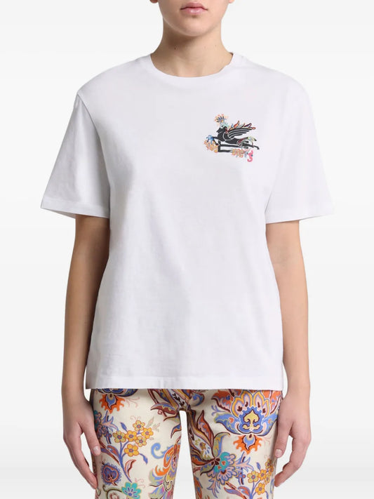 ETRO T-SHIRT PEGASO BIANCO