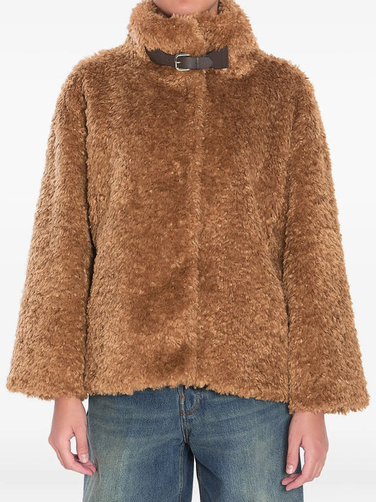 HERNO GIACCONE PELLICCIA CRUELTY FREE SABBIA