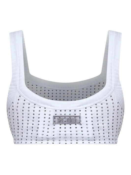 THE ATTICO TOP BRA CRISTALLI WHITE