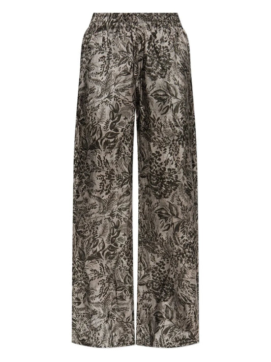 GOLDEN GOOSE PANTALONE FIORI GREY