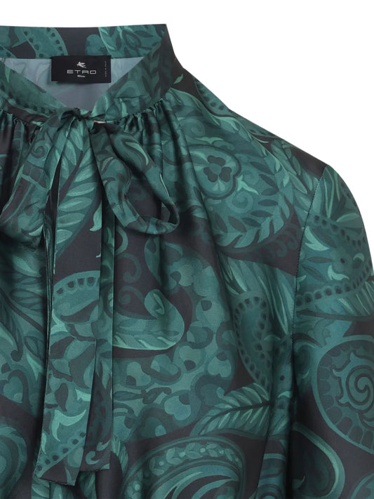 ETRO ABITO LUNGO PAISLEY VERDE