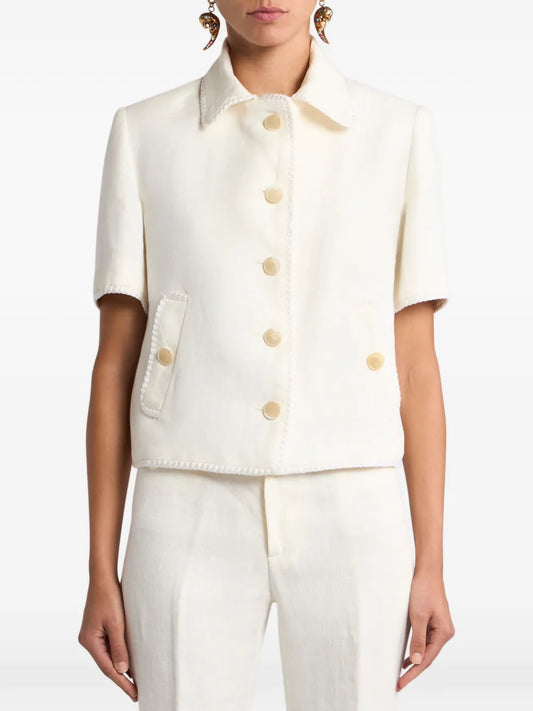 ETRO GIACCA CROP WHITE