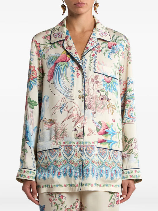 ETRO CAMICIA PATCH STAMPA WHITE