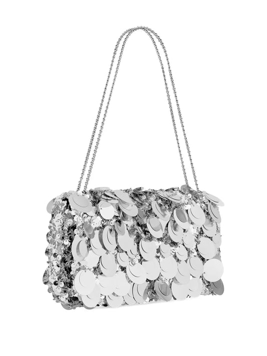 RABANNE BORSA PAILLETTES ARGENTO