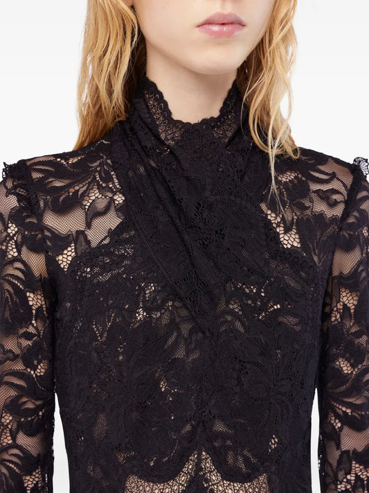 RABANNE ABITO LUNGO PIZZO BLACK