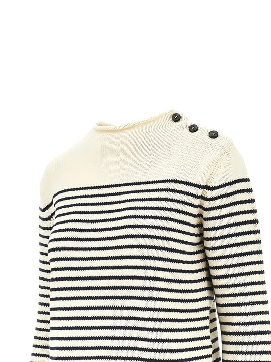 WEEKEND MAX MARA MAGLIONE QUADRO ECRU/BLU
