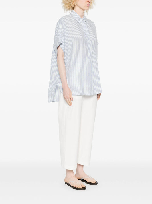 WEEKEND MAX MARA CAMICIA VERVE RIGA AZZURRO