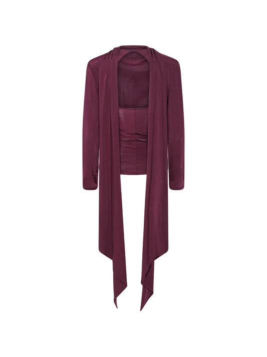 ROTATE MAGLIA COLLO A FIOCCO BORDEAUX