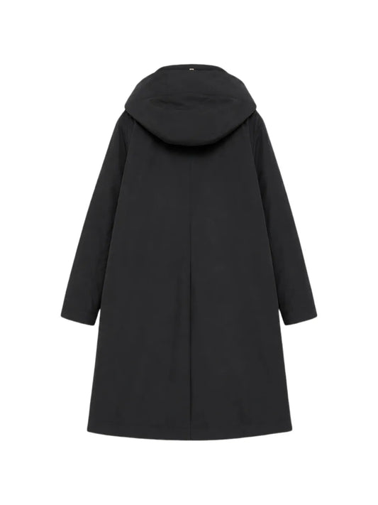 HERNO CAPPOTTO PIUMINO LUNGO CAPPUCCIO NERO