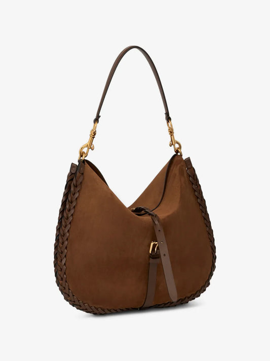 ETRO BORSA CROSSBODY PONY XL SUEDE BROWN