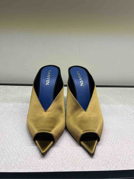 LANVIN MULE MIDNIGHT STEP GOLDEN BROWN