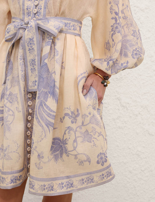 ZIMMERMANN MINI ABITO INDRA CREAM LILAC