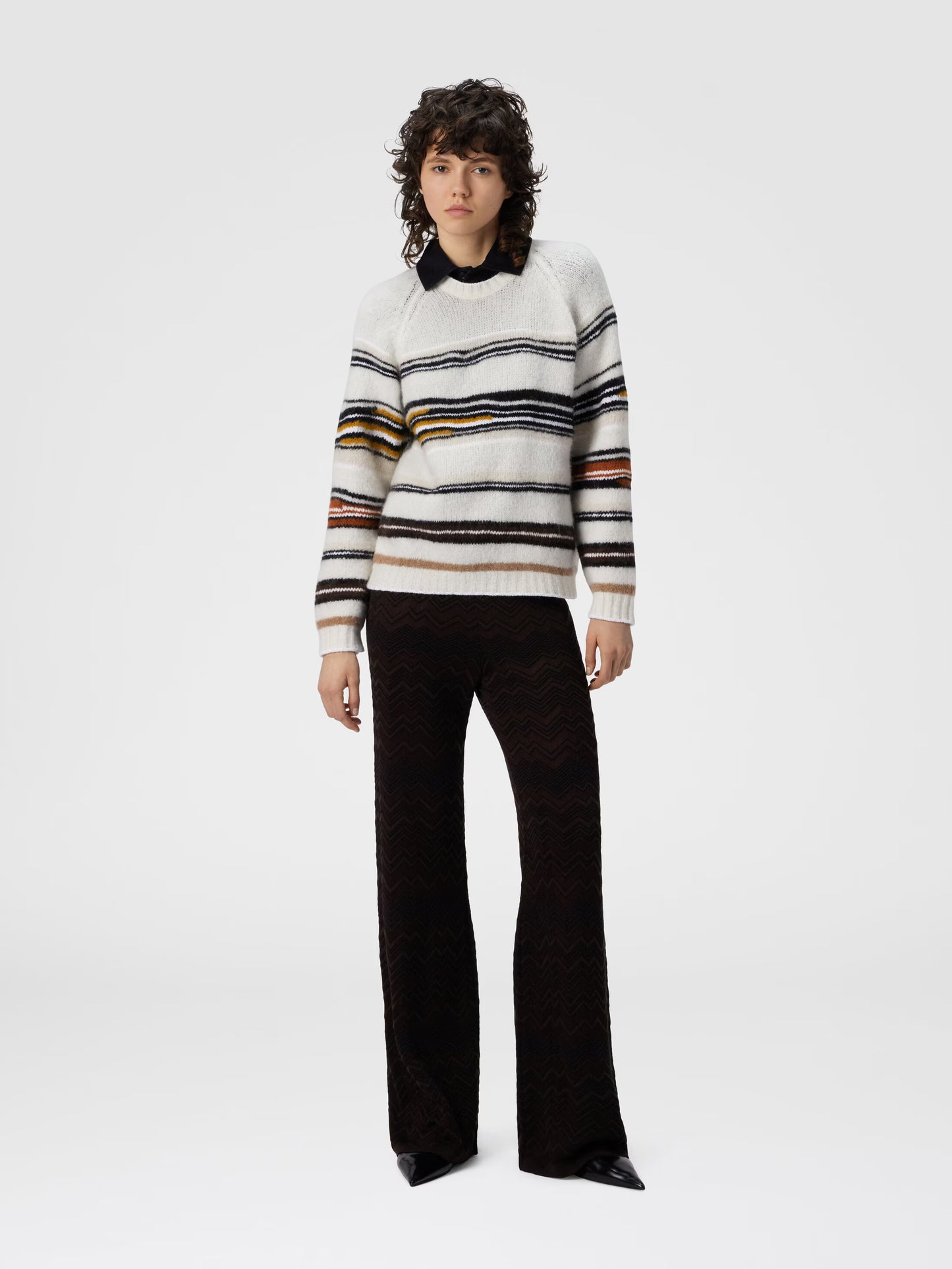 MISSONI MAGLIONE GIROCOLLO A RIGHE MULTICOLOR