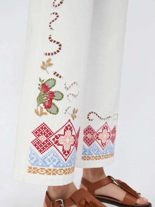 WEEKEND MAX MARA PANTALONE ADUNCO BIANCO