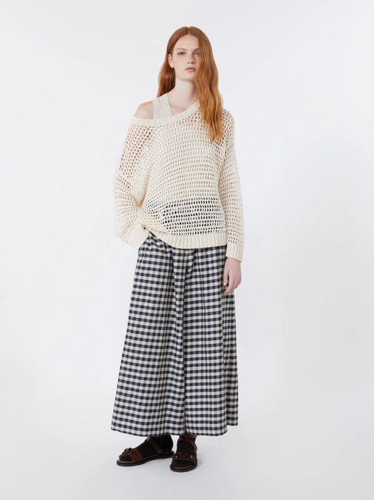 WEEKEND MAX MARA PANTALONE DONARE BLU ECRU