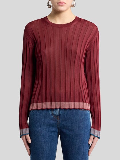 ETRO MAGLIA COSTINE BORDEAUX