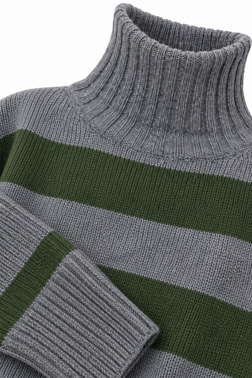 BE YOU MAGLIONE GRIGIO RIGHE VERDI