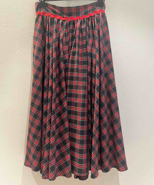 NINA 14.7 GONNA RUOTA TARTAN ROSSO