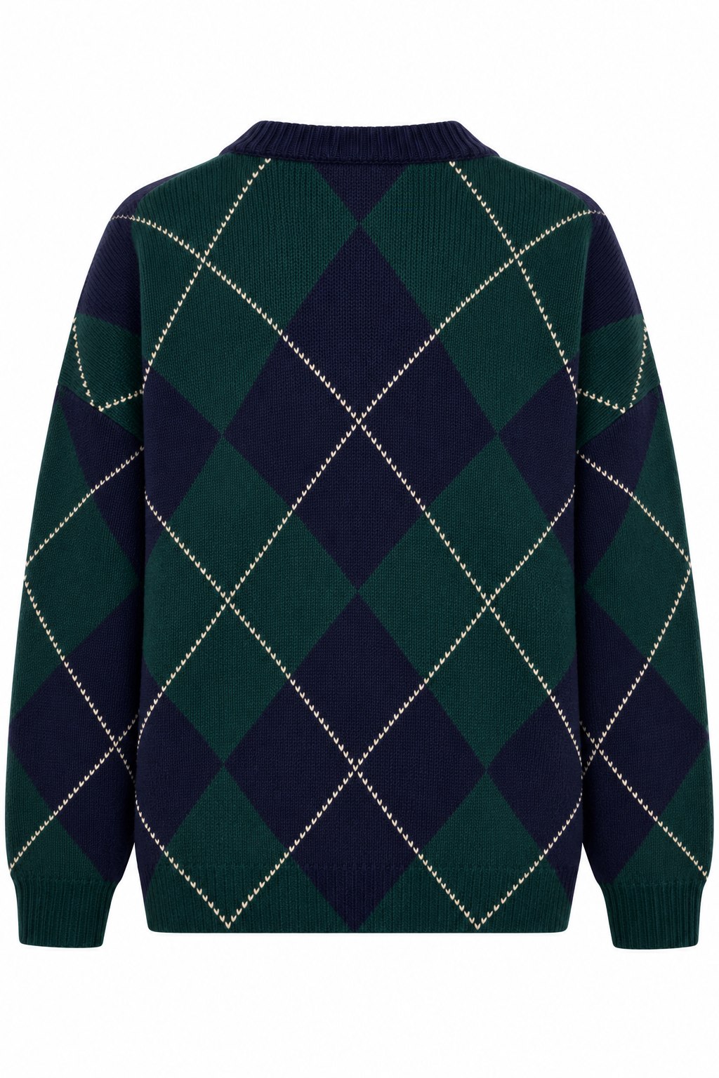 BE YOU MAGLIONE QUADRI BLU VERDE