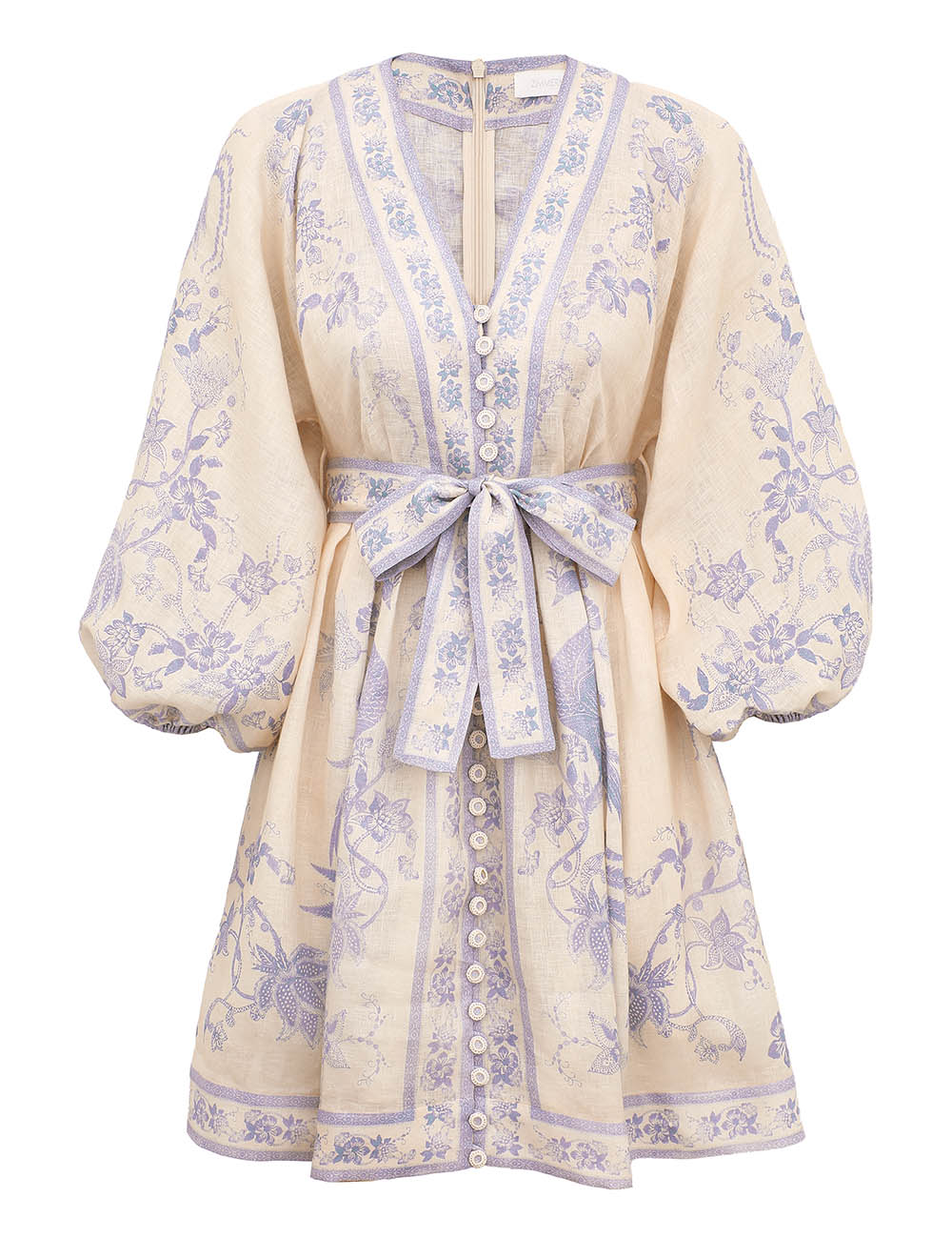 ZIMMERMANN MINI ABITO INDRA CREAM LILAC