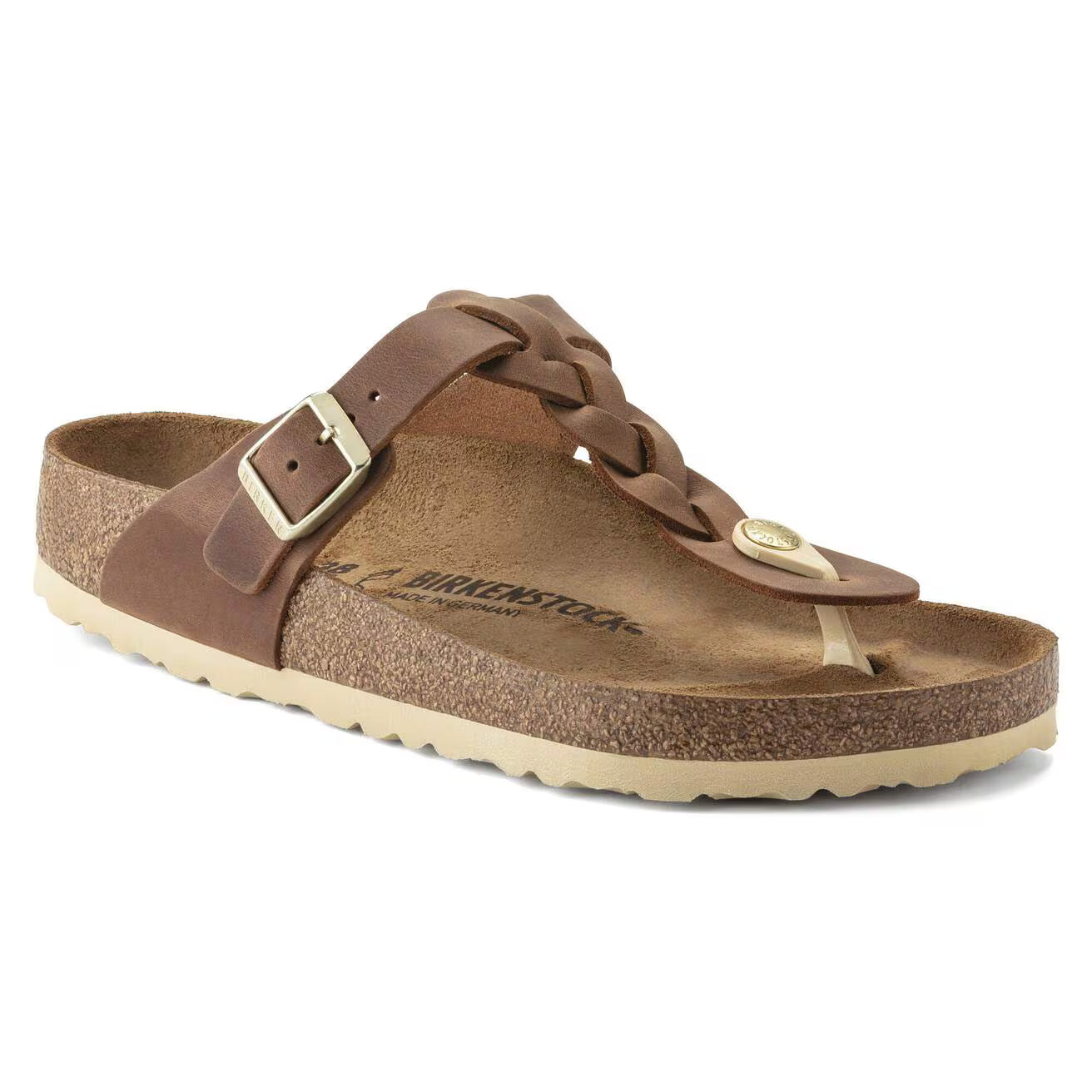 BIRKENSTOCK SANDALO GIZEH BRAIDED COGNAC