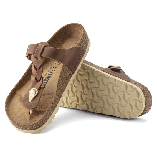BIRKENSTOCK SANDALO GIZEH BRAIDED COGNAC