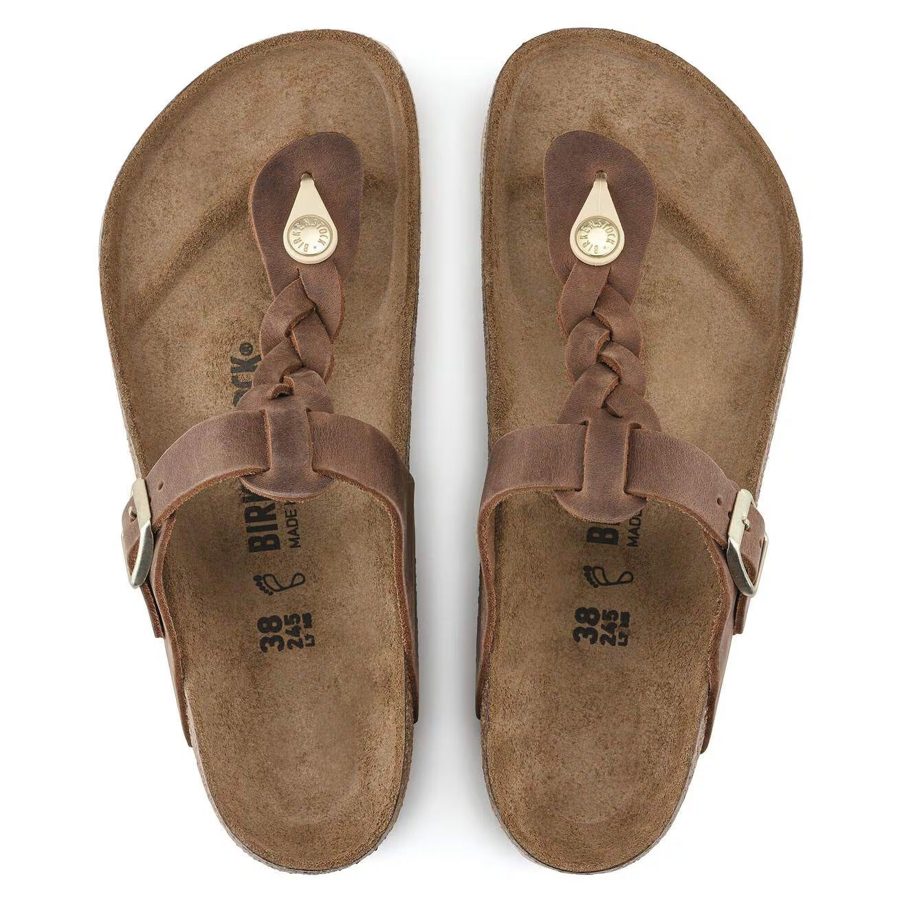 BIRKENSTOCK SANDALO GIZEH BRAIDED COGNAC
