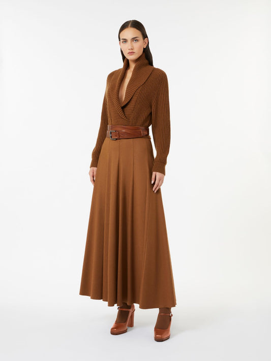 MAX MARA SFILATA  GONNA SAGRA CUOIO