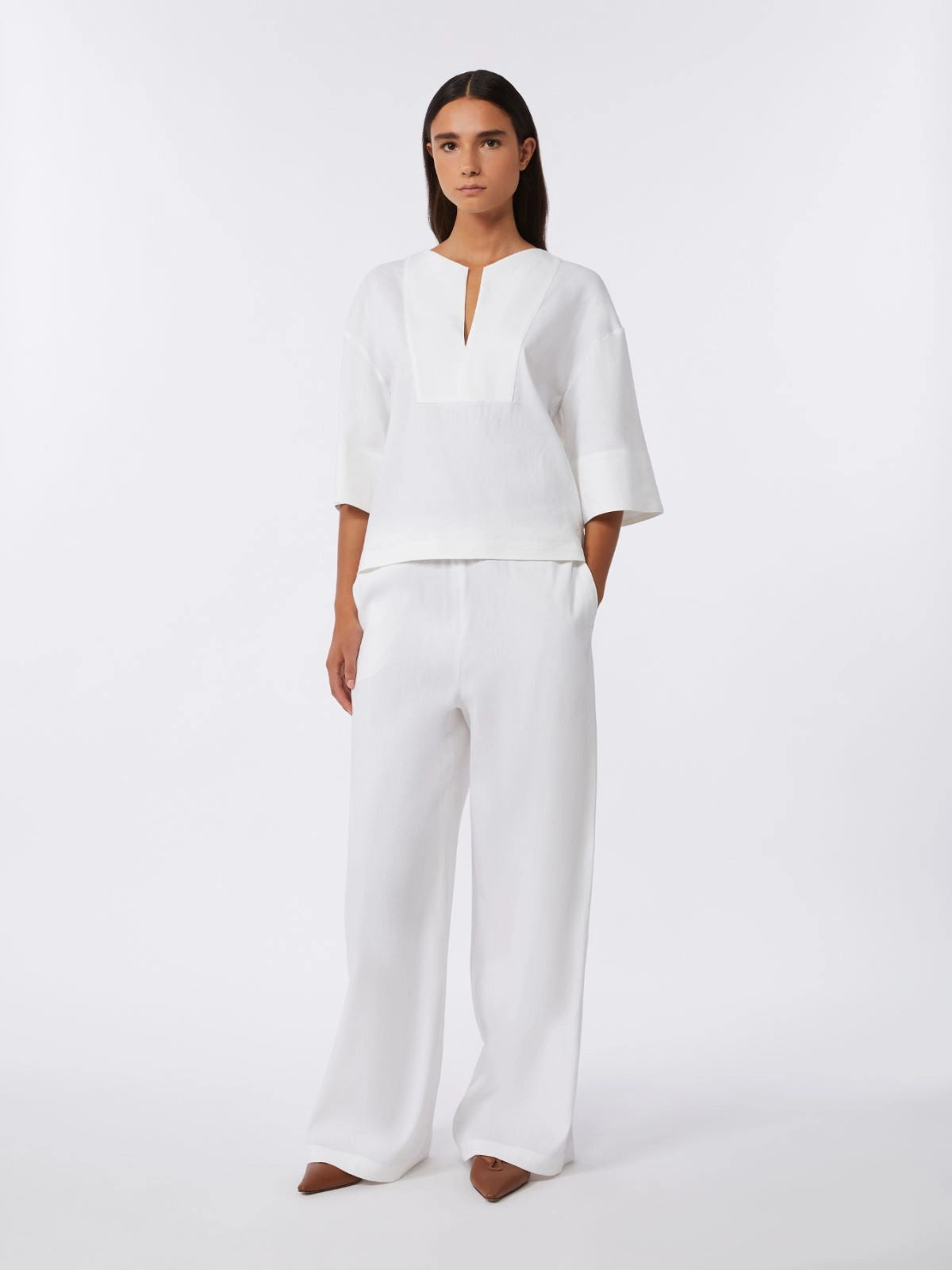 MAX MARA PANTALONE DESTINO BIANCO