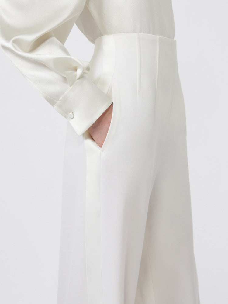 MAX MARA PIANOFORTE PANTALONE BALTA BIANCO