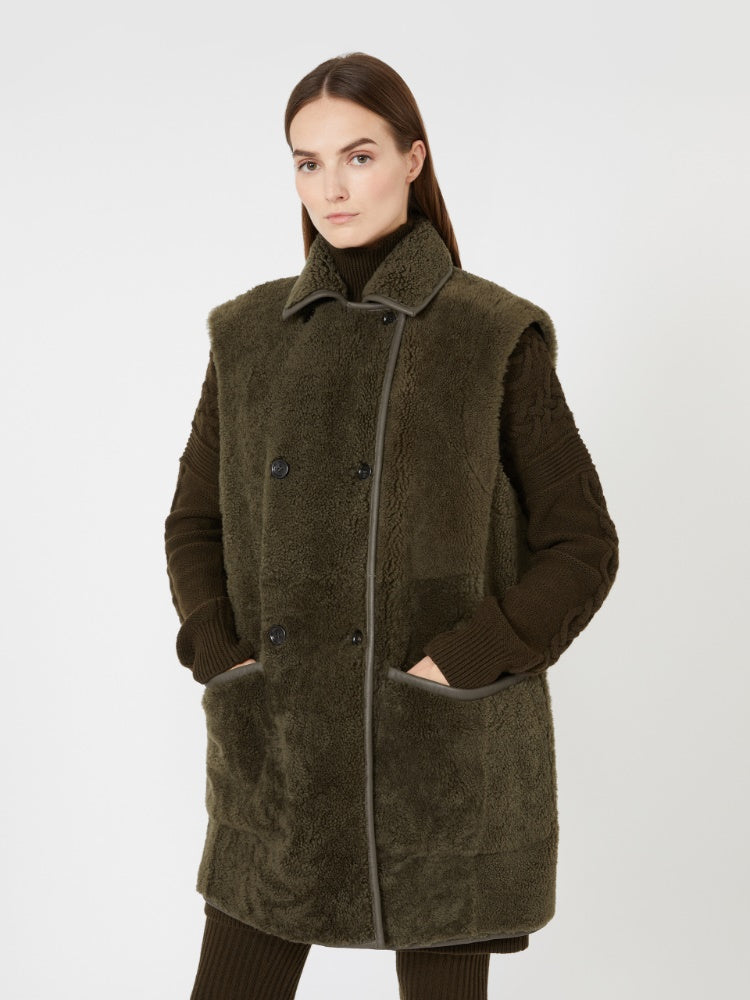 MAX MARA GILET BRIANZA1234 VERDE