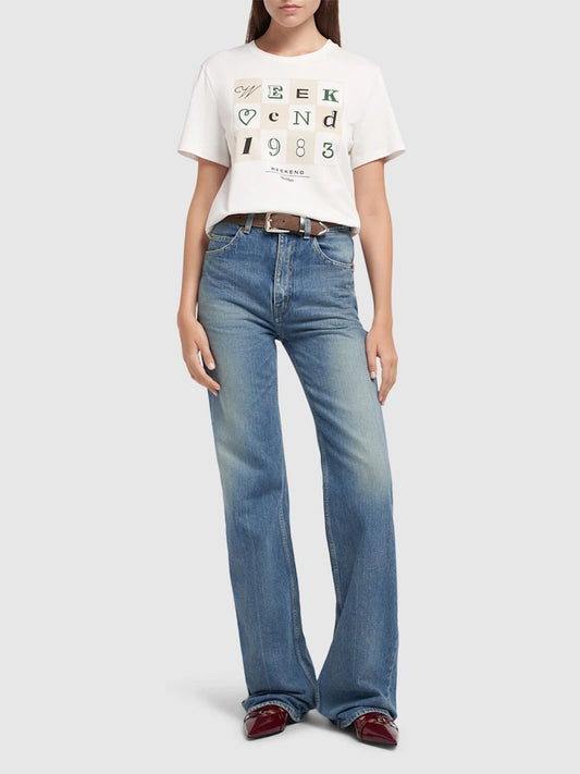 WEEKEND MAX MARA T SHIRT TEIERA LETTERE
