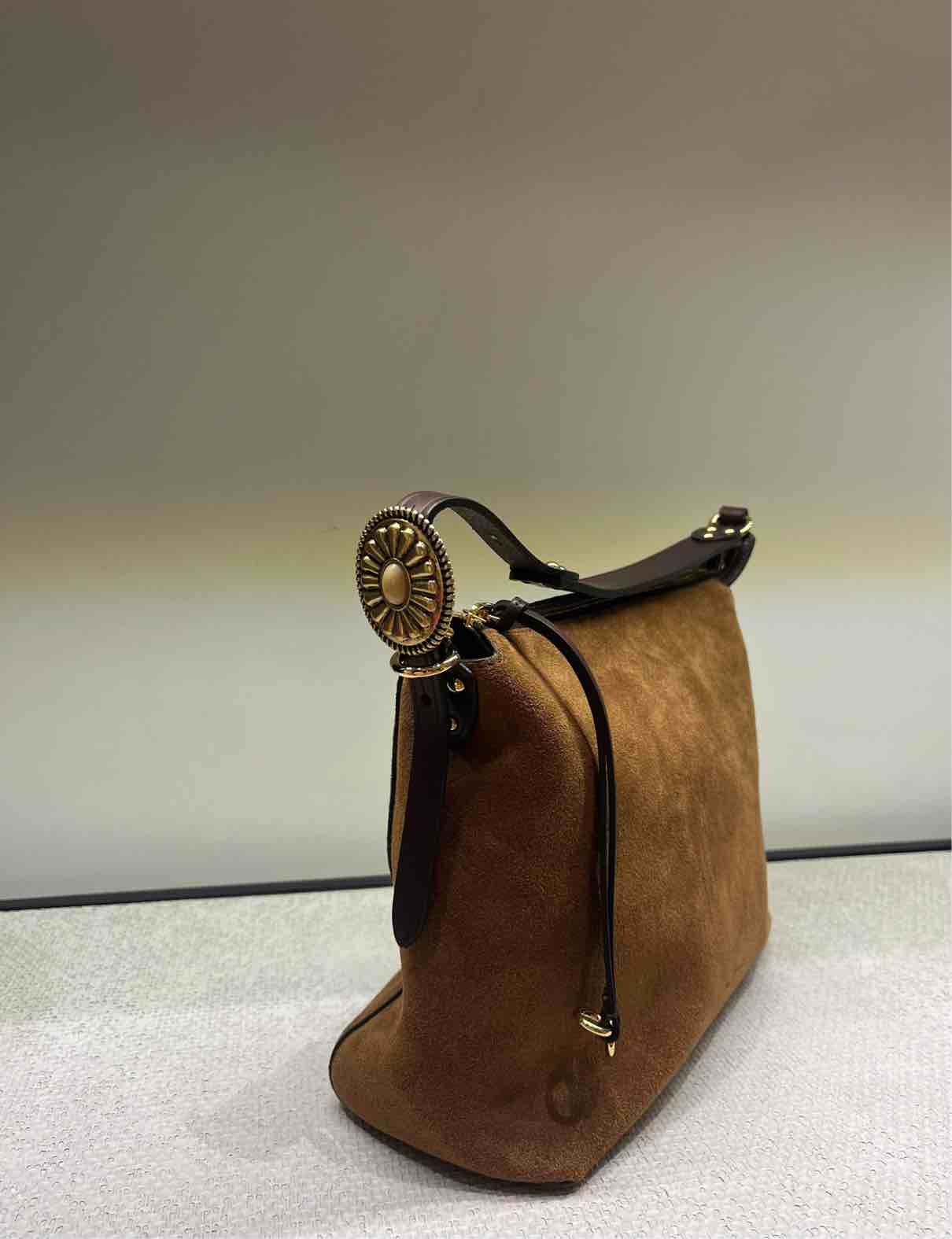 ETRO BORSA HOBO MEDIUM SUEDE BROWN