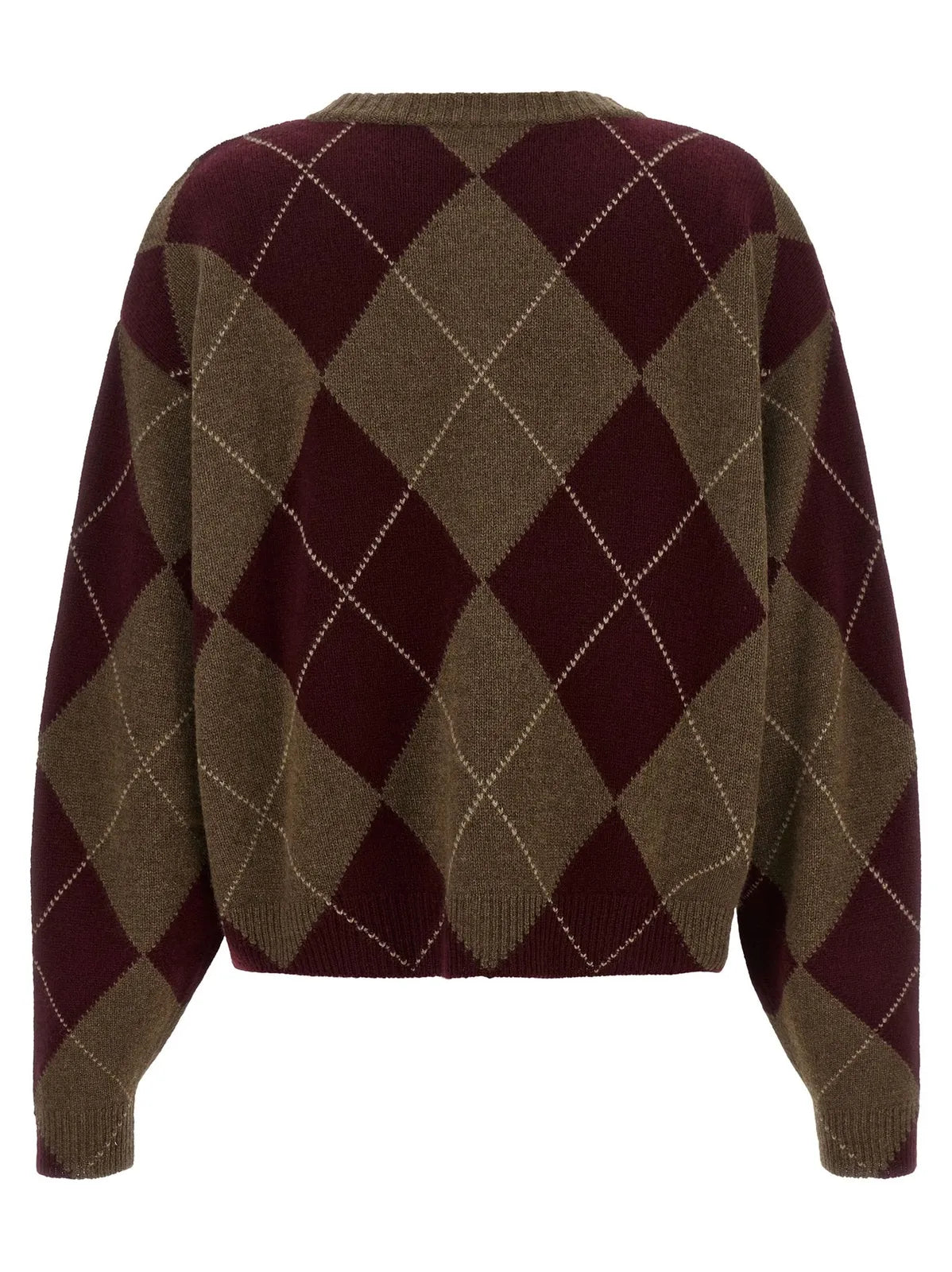 BE YOU CARDIGAN  ROMBI BORDEAUX BROWN