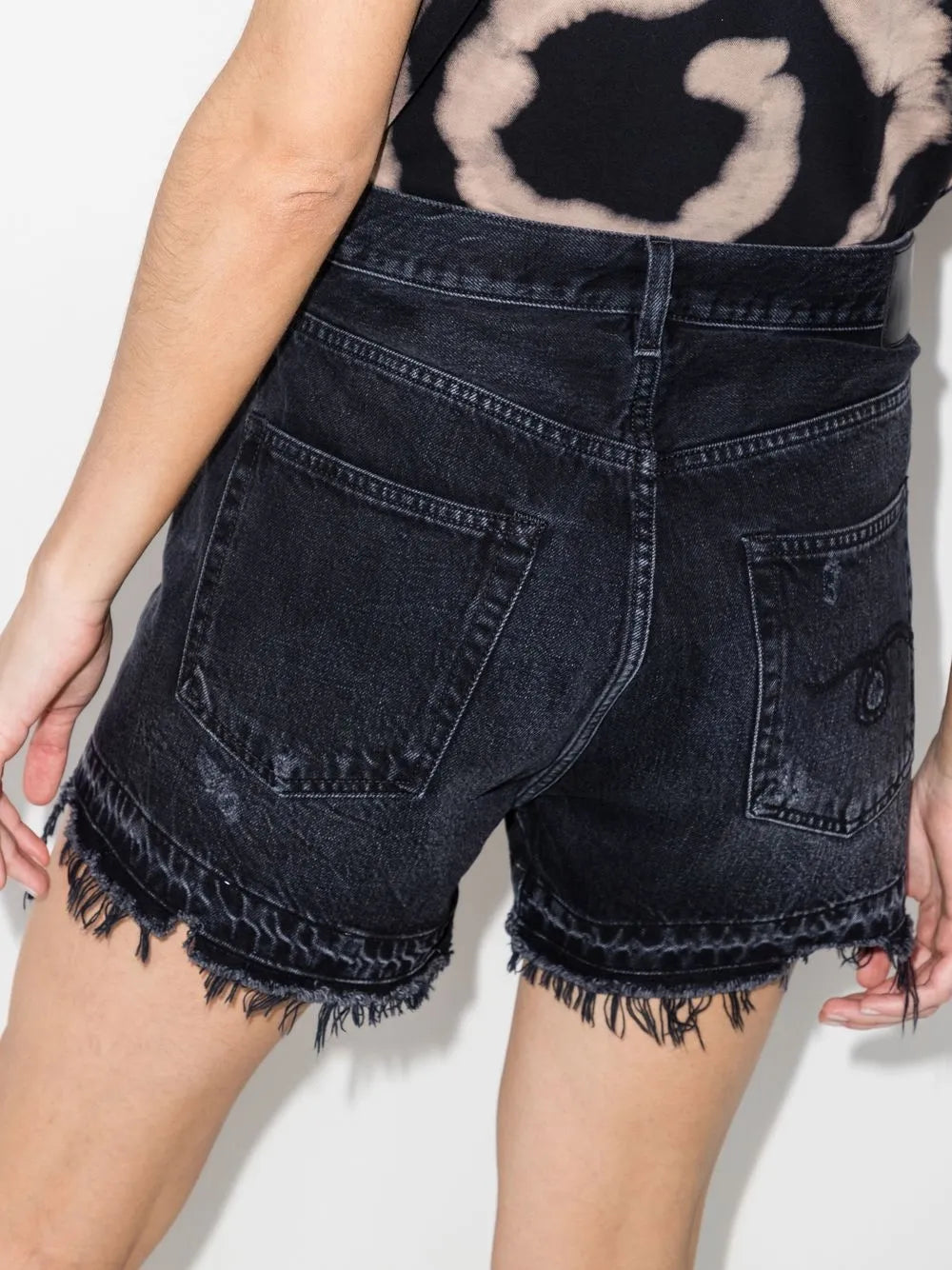 R13 SHORT DENIM BLACK