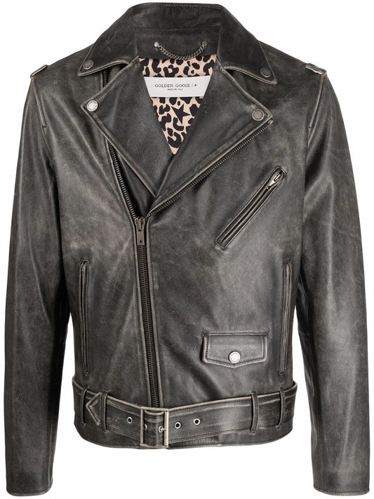 GOLDEN GOOSE GIUBBINO PELLE BLACK