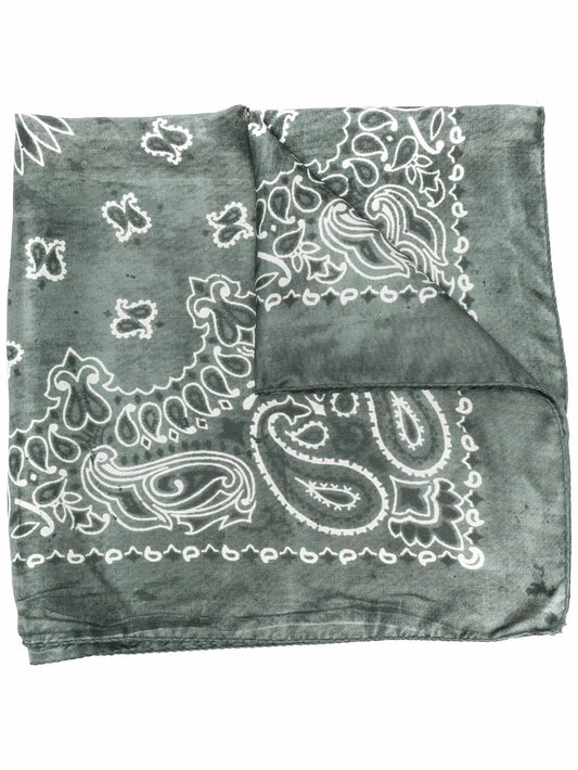 GOLDEN GOOSE FOULARD PAISLEY GREEN