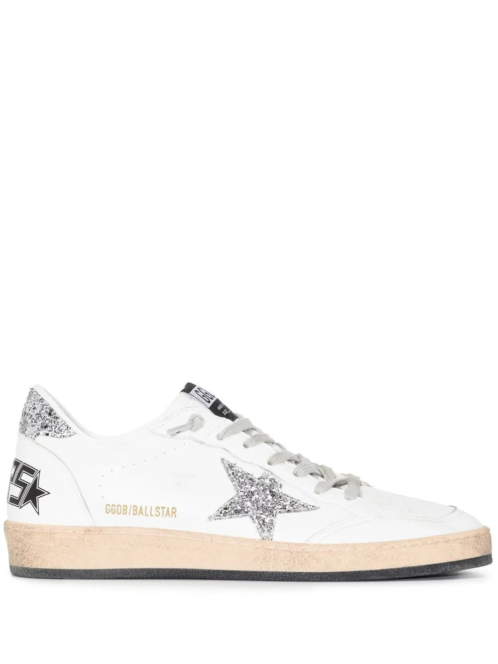 GOLDEN GOOSE SNEAKER BALLSTAR WHITE GLITTER