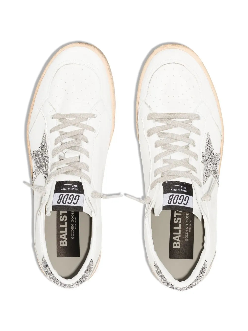 GOLDEN GOOSE SNEAKER BALLSTAR WHITE GLITTER