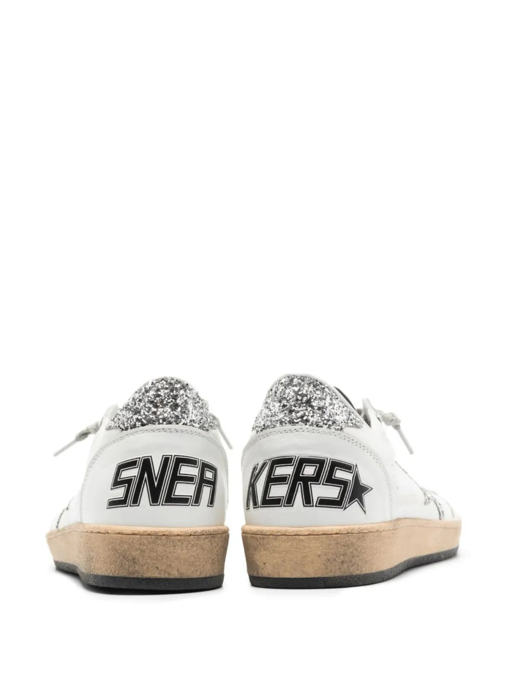GOLDEN GOOSE SNEAKER BALLSTAR WHITE GLITTER