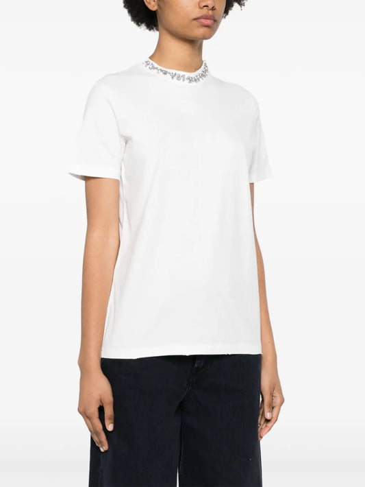 GOLDEN GOOSE T SHIRT STRASS WHITE