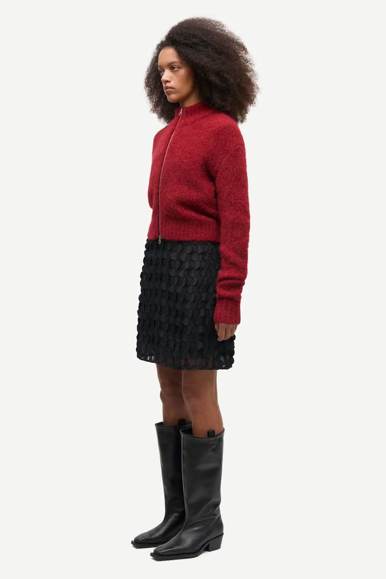 SAMSOE SAMSOE CARDIGAN ZIP RED TOMATO
