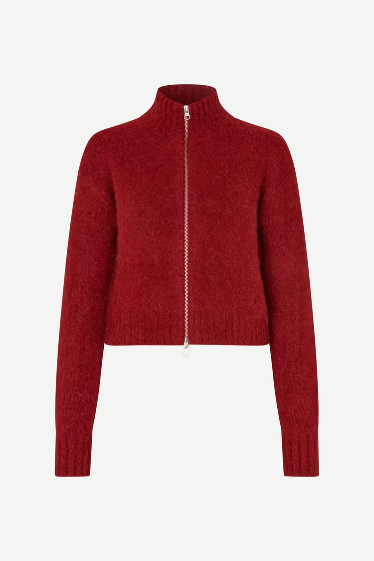 SAMSOE SAMSOE CARDIGAN ZIP RED TOMATO